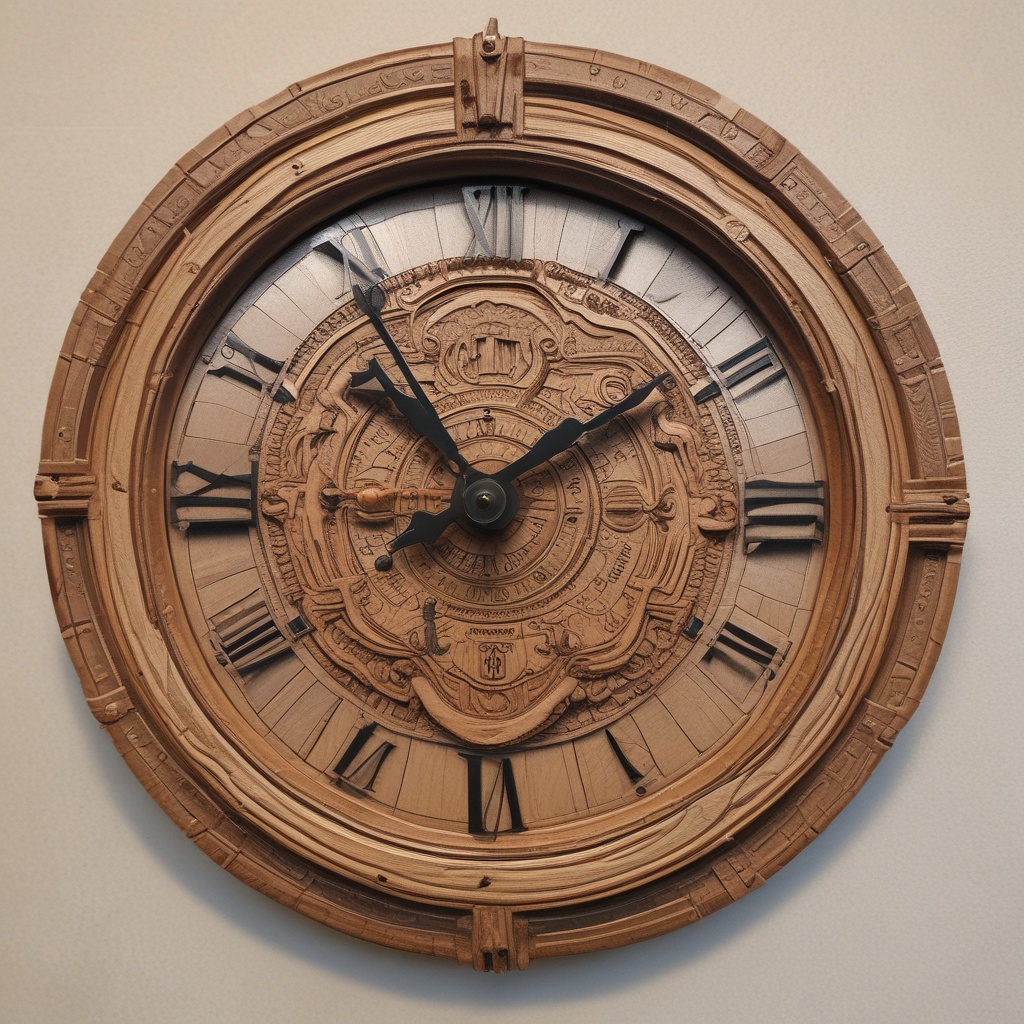 Handcrafted wooden clock